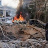 Emergency personnel respond following Iranian missile barrages in central Israel, amid the U.S.-Israel conflict with Iran, in Tel Aviv, Israel, March 24, 2026. 