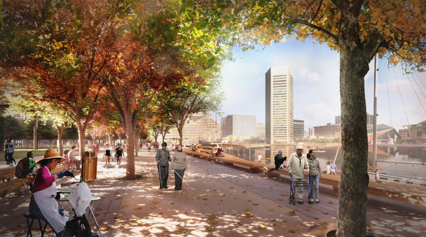 Baltimore Inner Harbor Redevelopment Rendering 
