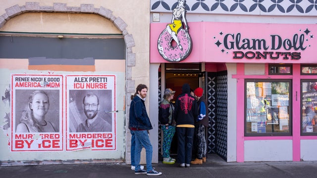 Glam Doll Donuts, near Alex Pretti killing site, Minneapolis, February 2026 