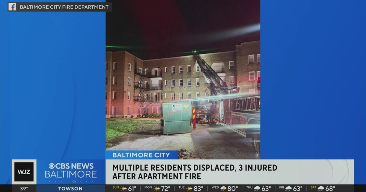 Multiple residents displaced, 3 injured after West Baltimore apartment fire