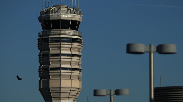 The control tower stands at Ronald Reagan Washington National Airport 