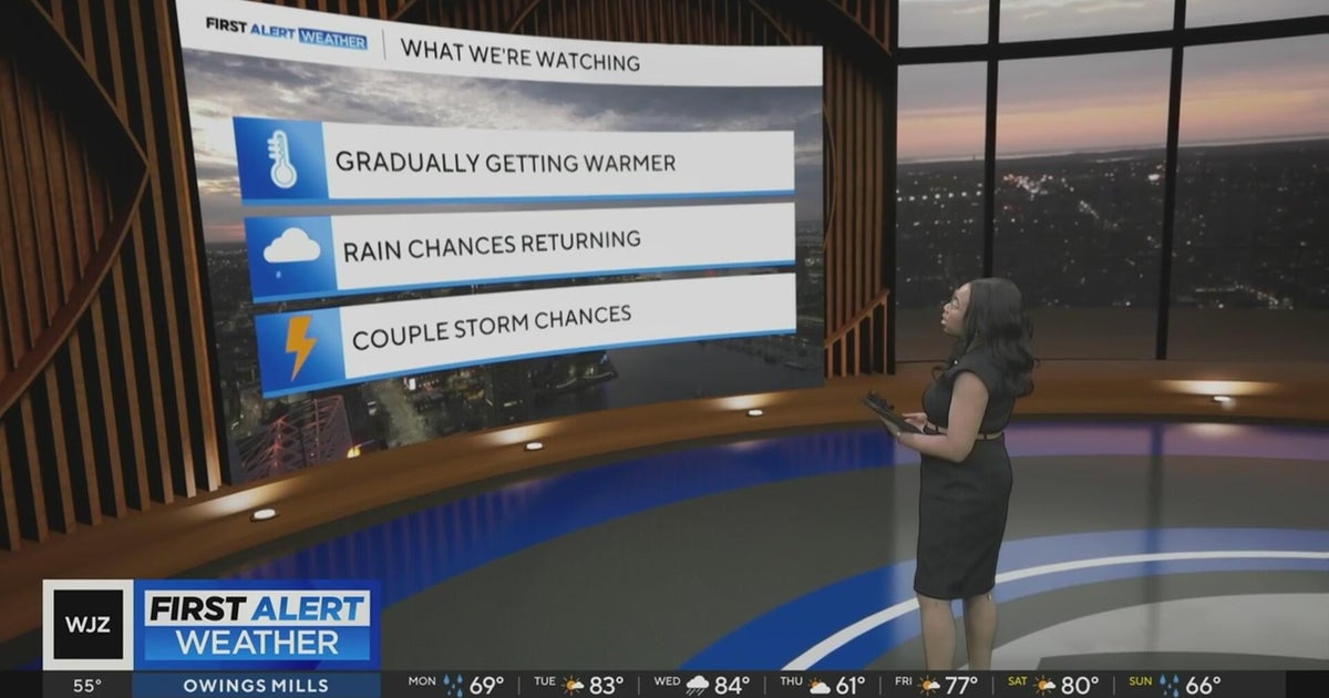 Gradually getting warmer in Maryland this week - CBS Baltimore