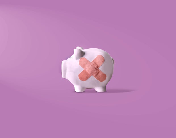 piggy bank with plaster 