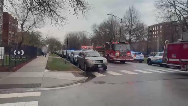 Generic police lights and yellow police tape at crime scene 