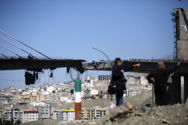 Bridge sections destroyed in strike near Tehran 