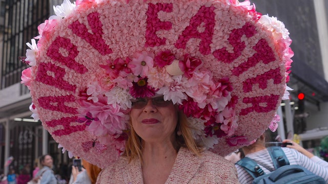 People take part in the annual Easter Parade and Bonnet Festival on Fifth Avenue between 49th and 57th Streets on Easter Sunday, April 20, 2025 in New York City, United States. 