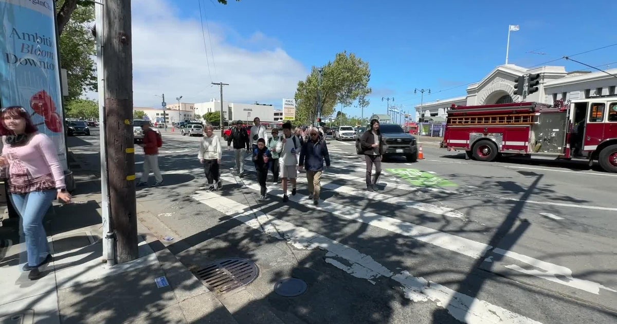 Watch: Scene of collision between fire truck and streetcar on San Francisco Embarcadero