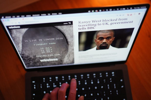 Kanye West blocked from travelling to UK