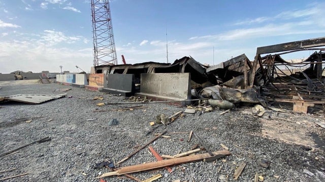 Aftermath of the Iranian drone attack that killed six U.S. service members in Kuwait on March 1 