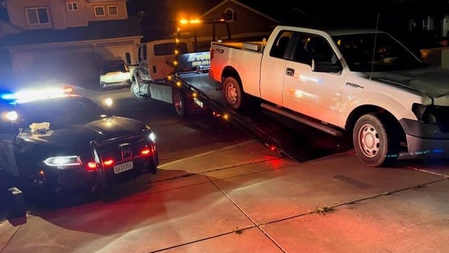 Emergency flashing lights on a police vehicle 