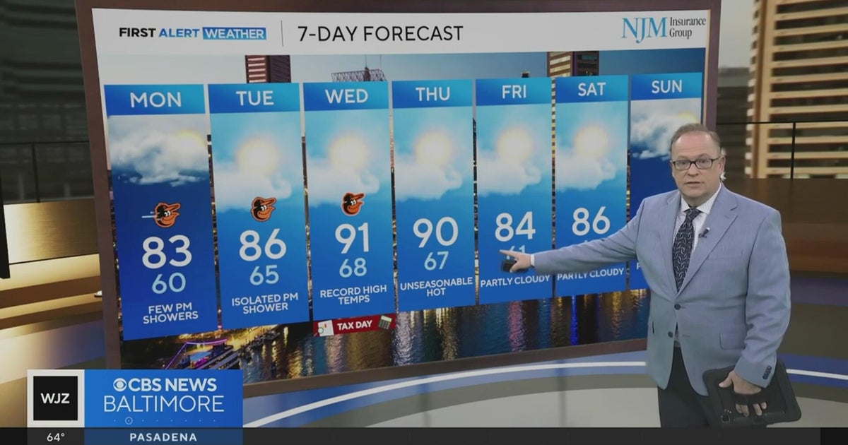 Warmer temperatures in Maryland this week, with rain chances