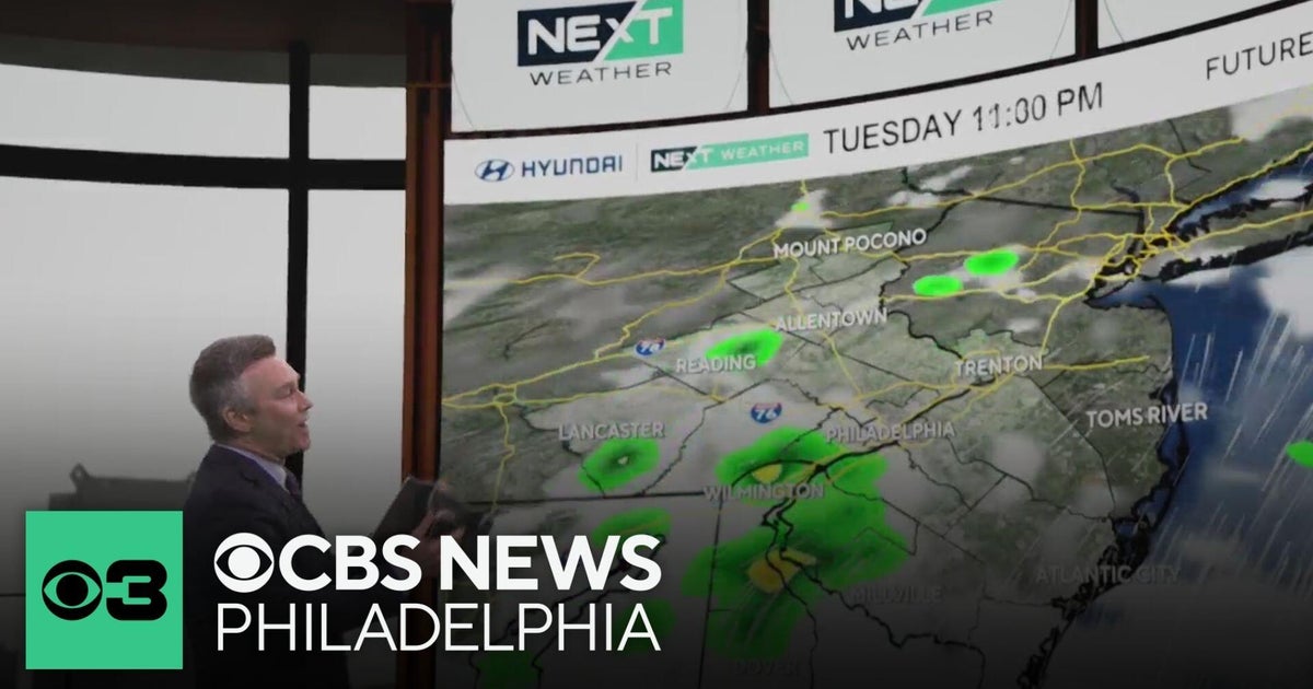 Chance of storms Tuesday night in Philadelphia region - CBS Philadelphia