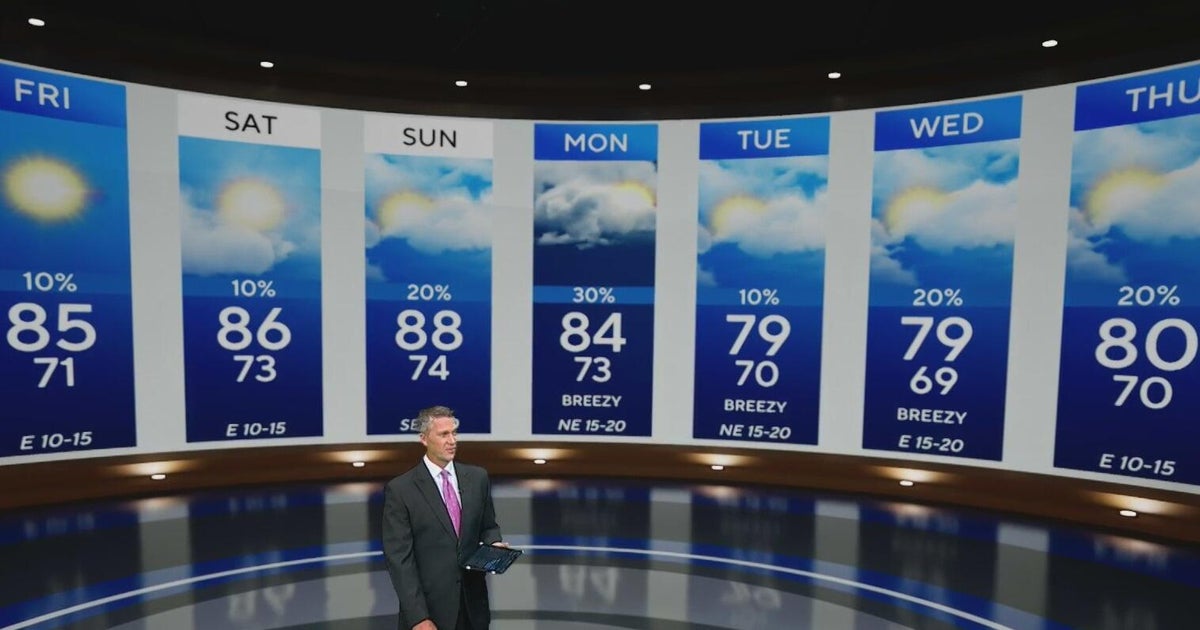 South Florida temperatures continue to be warm and breezy with low rain chances