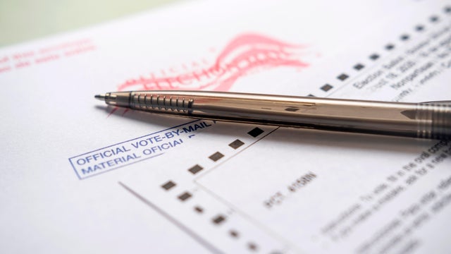 Voting ballot and pen 