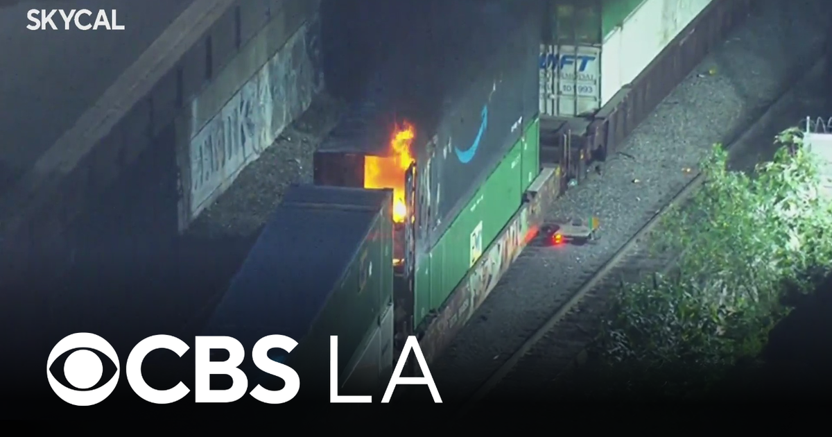 Los Angeles police say fires inside Amazon cargo containers on trains are connected to theft
