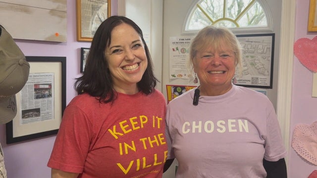Sisters Kristen Mancini (left) and Terry Crossan (right) outside Heart and Soul'd in Swarthmore, Pennsylvania 