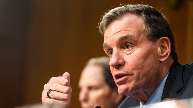 Sen. Mark Warner, a Virginia Democrat, during a Senate Intelligence Committee hearing on Jan. 30, 2025. 