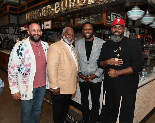 People post for photos at the WTC Greater Philadelphia Global Forum 