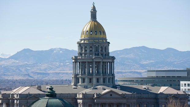 Denver State Capitol Building with Mountain View 