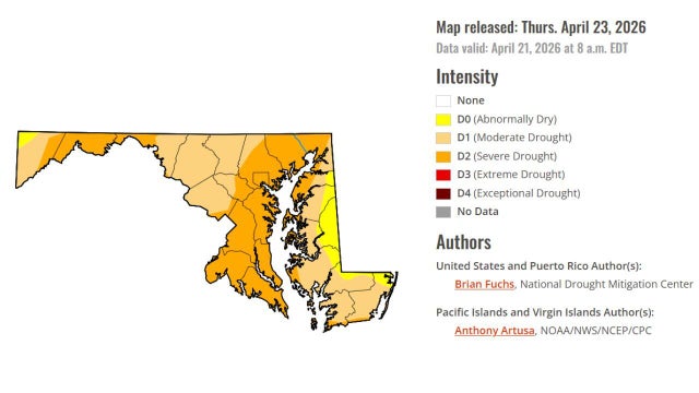 Maryland Drought Conditions April 2026 