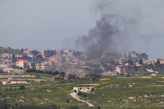 Smoke rises in Lebanon, as seen from the Israeli side of the border with Lebanon 