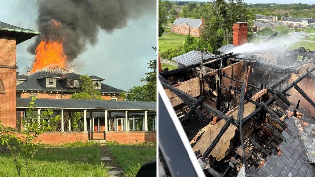 Fires at Springfield Hospital Center in Sykesville, Maryland 