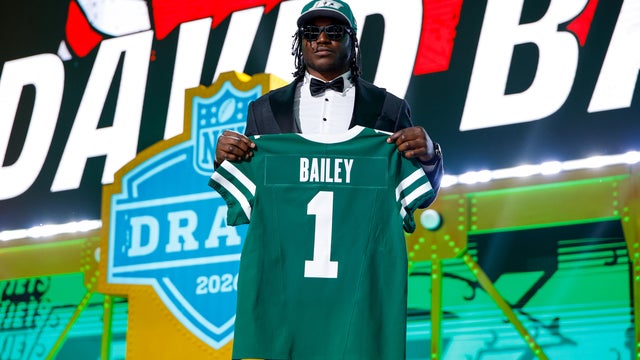 David Bailey of Texas Tech poses for a photo after being selected second overall by the New York Jets during Round One of the 2026 NFL Draft at Acrisure Stadium on April 23, 2026 in Pittsburgh, Pennsylvania. 