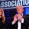 First lady Melania Trump and President Trump are seen during the White House Correspondents' Association dinner in Washington, D.C., April 25, 2026. 