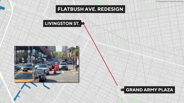 Flatbush Avenue redesign map 