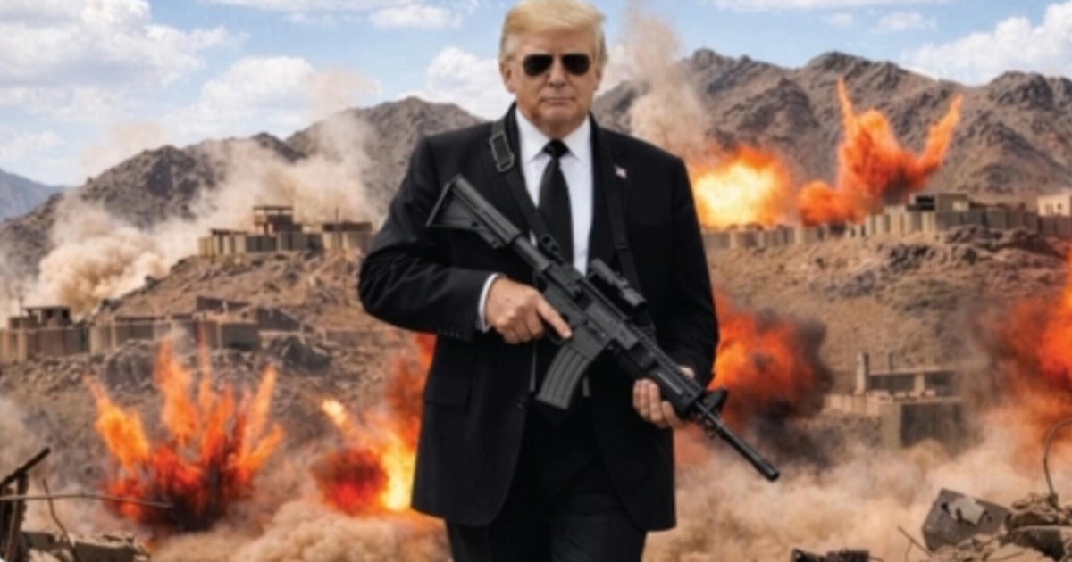 Trump renews threats against Iran, posts AI image of himself holding weapon