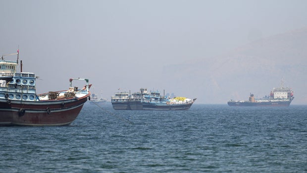 Ships and boats in the Strait of Hormuz