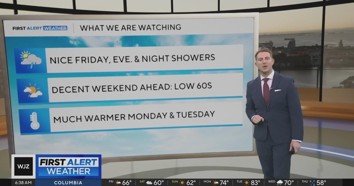 Nice Friday weather in Maryland and a decent weekend ahead - CBS Baltimore