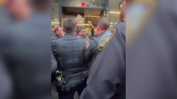 NYPD officers outside Vans store 