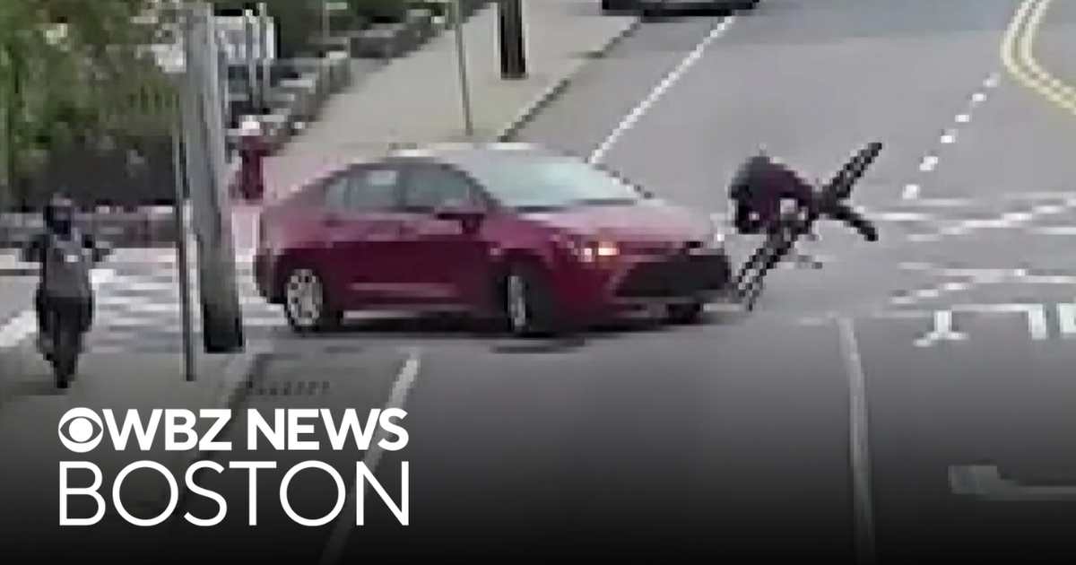 Milford police warn young bicyclists after crash caught on video - CBS ...