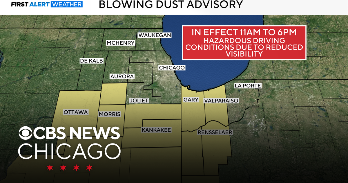Blowing Dust Advisory in effect for parts of Chicago area Monday - CBS ...