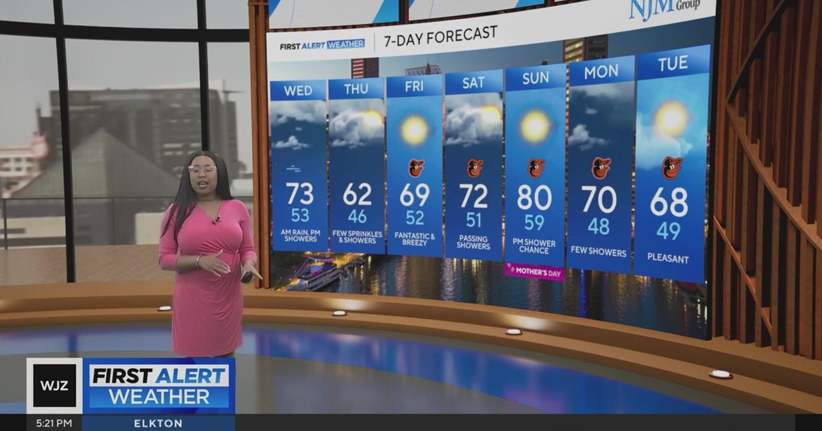 Wet weather moves into Maryland on Wednesday morning