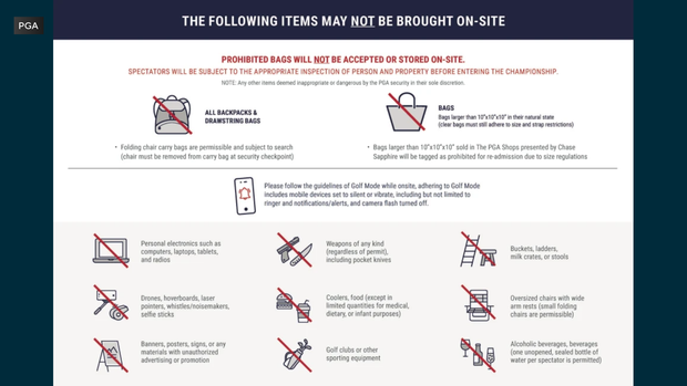 PGA Championship bag policy 