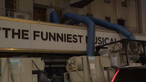 Moisture control system outside Eugene O'Neill Theatre 