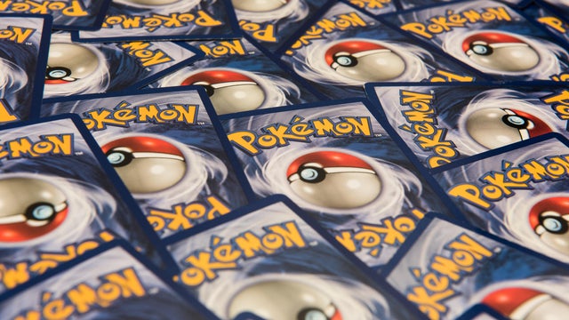 Pokemon trading cards background 