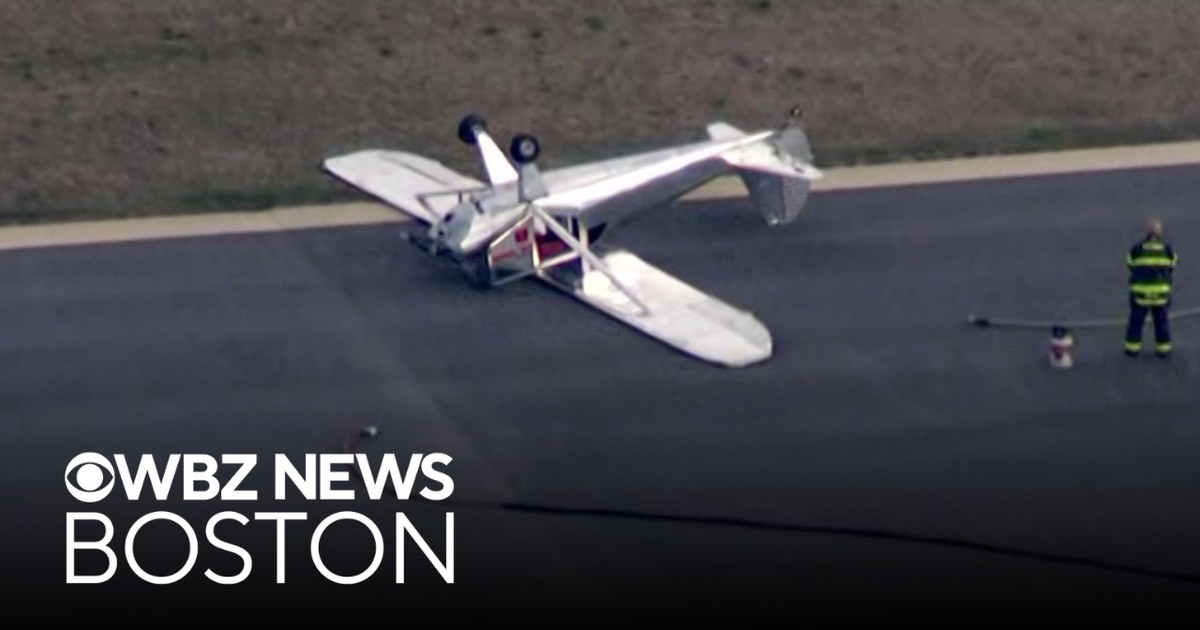 Small plane crash lands, flips over at Cape Cod airport - CBS Boston