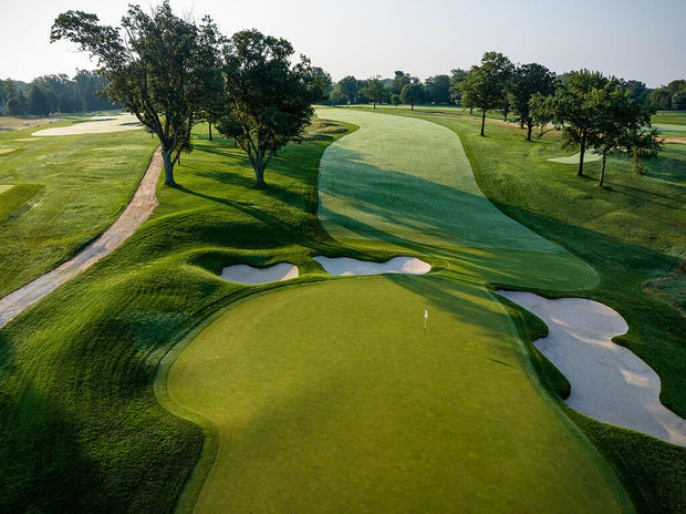 The 7th green at the Aronimink Golf Club 