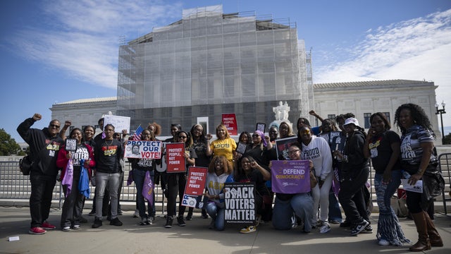 Protesters gather outside U.S. Supreme Court over redistricting case 