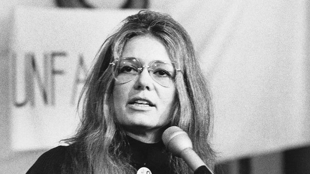 Feminist and activist Gloria Steinem speaks at a rally outside the United Nations in New York City in 1978. 
