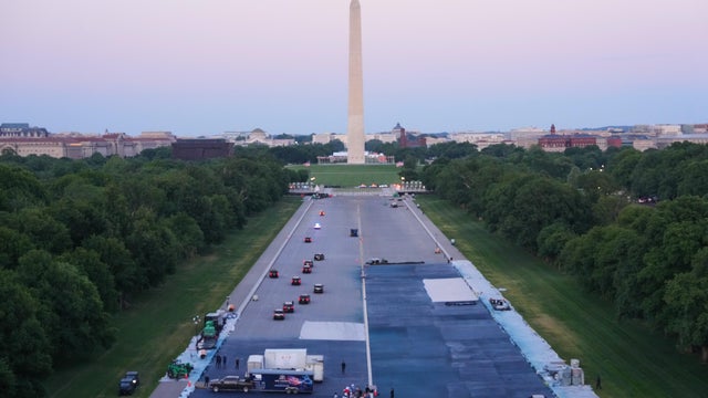 President Trump's drives along the Lincoln Memorial Reflecting Pool in Washington, D.C., on Thursday, May 7, 2026. 