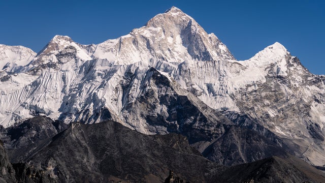 Makalu peak in the Himalayas in Nepal 
