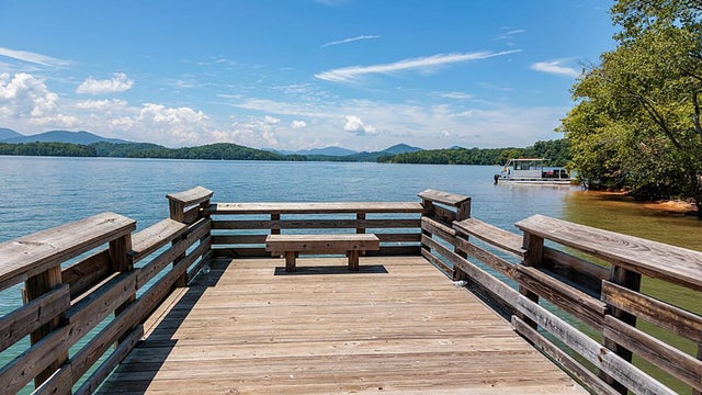 Fishing pier on Chatuge Lake near Hayesville, North Carolina, USA 