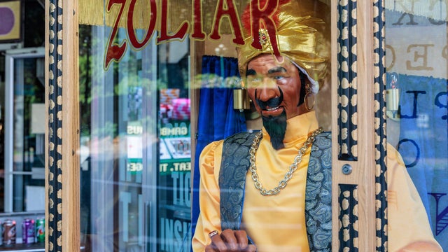 Zoltar coin-operated fortune teller arcade machine in Hot Springs, Arkansas 