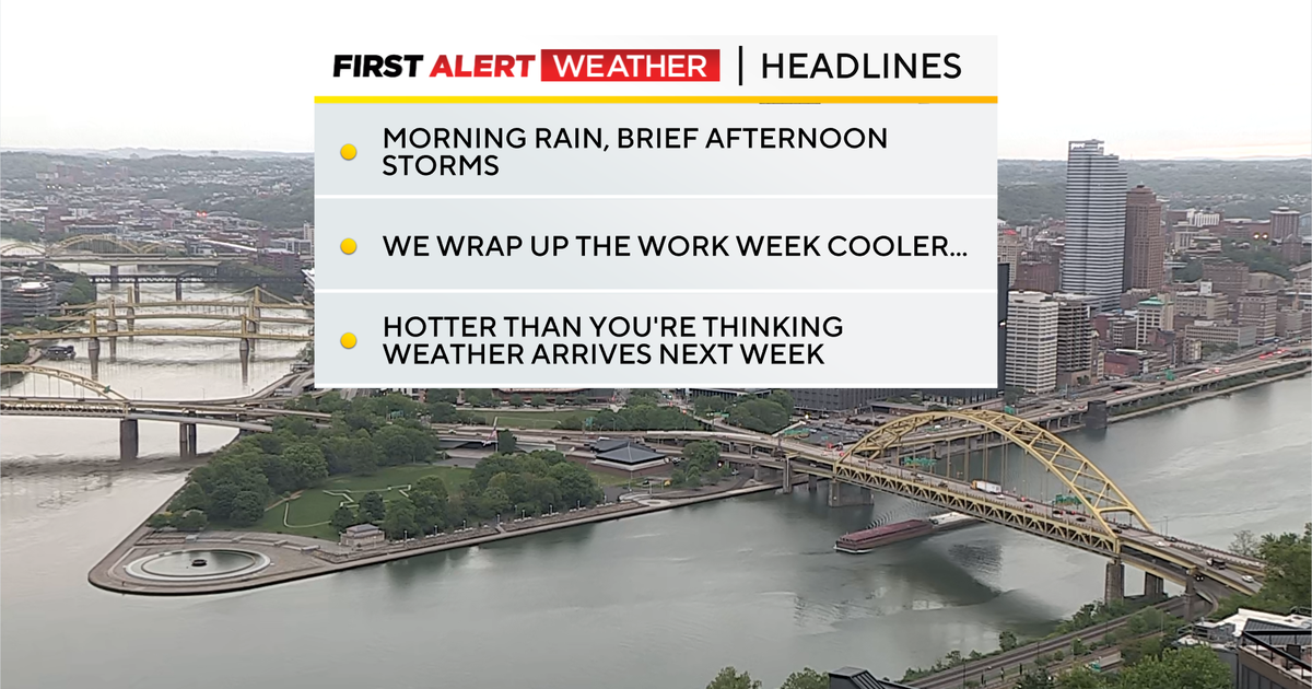 Pittsburgh will have afternoon storm chances on Wednesday with gusty winds and lightning
