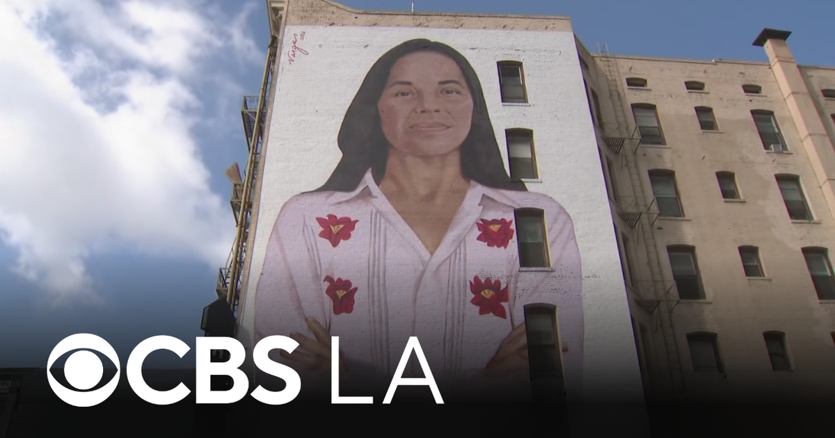 Mural honoring labor leader Dolores Huerta unveiled in downtown Los Angeles