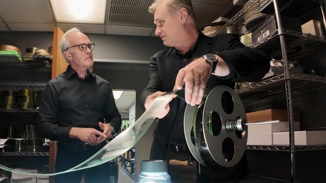 Scott Pelley and Christopher Nolan 